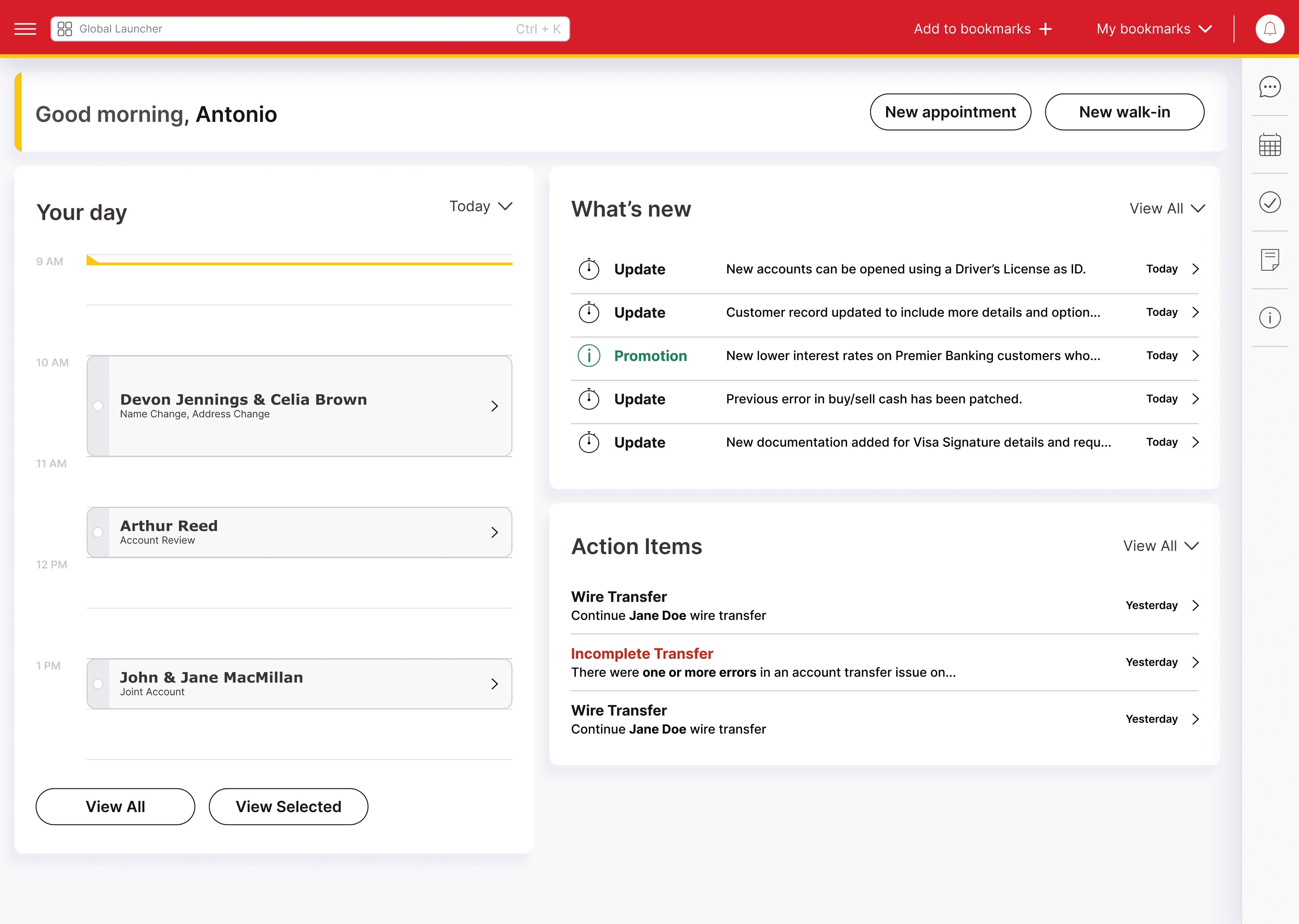 Enterprise Banking Workspace @ Wells Fargo primary